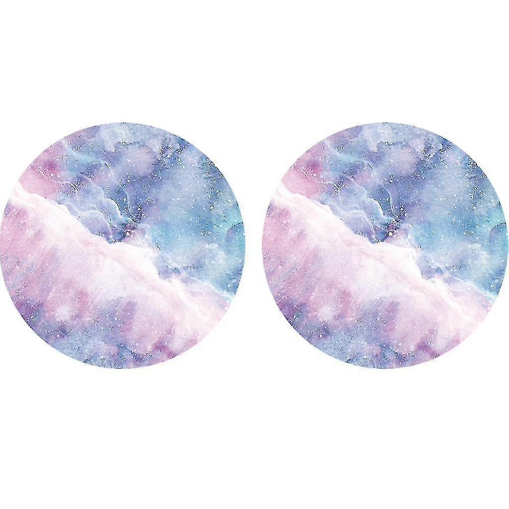 For Cup Holders,ceramic Stonenon-scratch Cork Base Drink Coasters Dark Marble