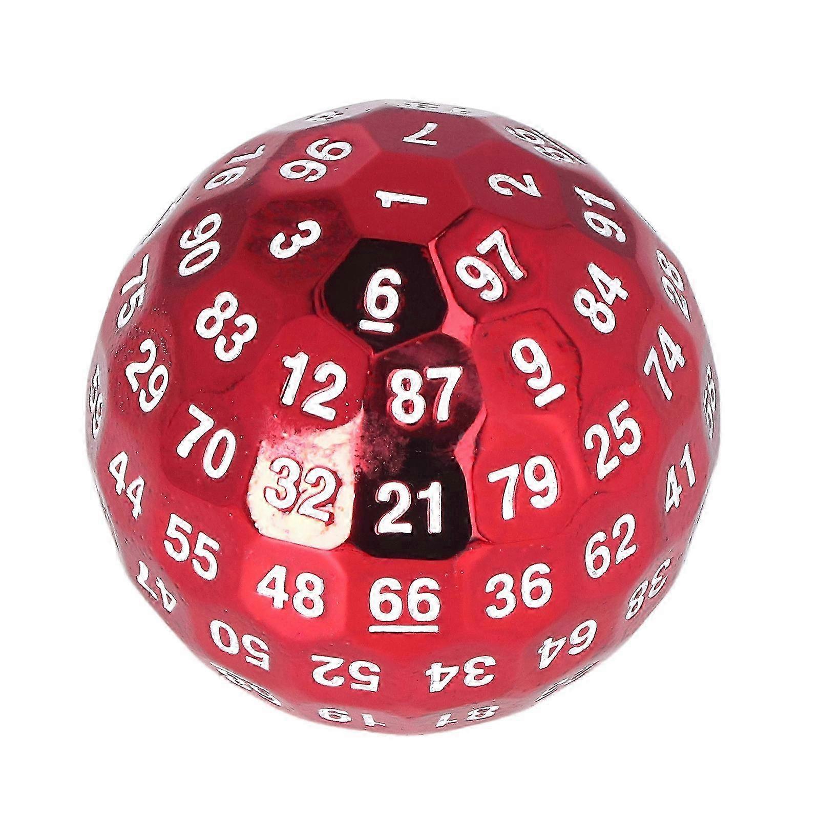 100 Sided Metal Polyhedral Dice Bright Colors for Role Playing Games Red Heavy Dice