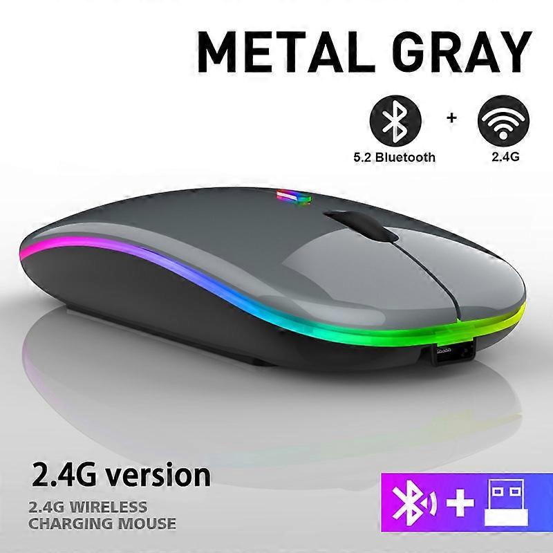 Bluetooth Wireless Mouse with USB Rechargeable RGB Mouse for Computer Laptop PC Macbook Gaming Mouse Gamer 2.4GHz 1600DPI Mice & Trackballs