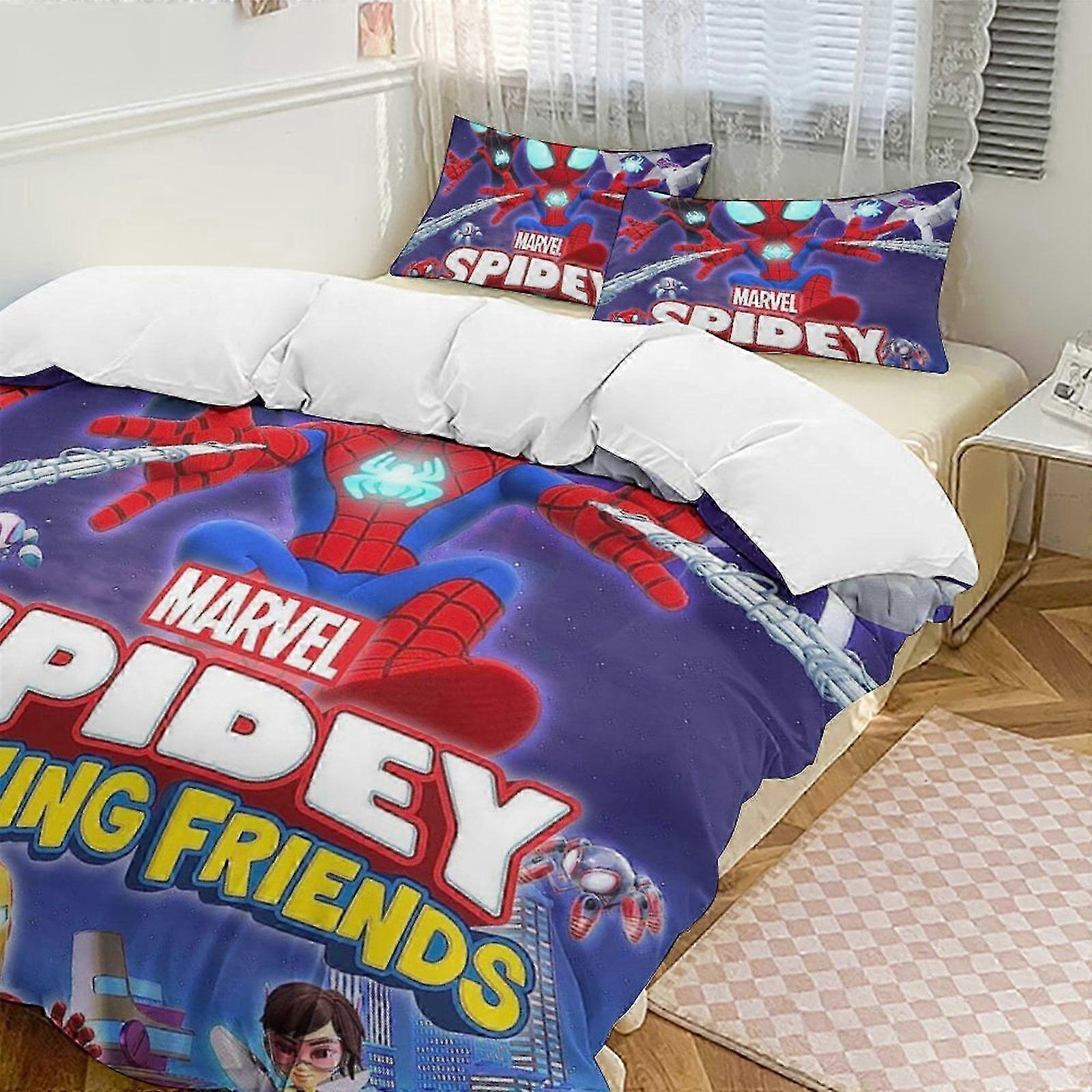 Spider-Man -Piece Twin Bed Set - Includes  Single Quilt And  Pillow Cases Bedding - Fade Resistant Microfiber - Spider