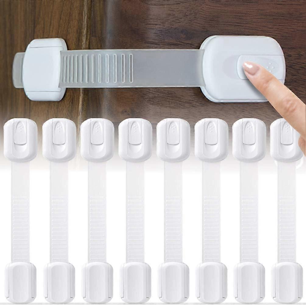8 pack Child Safety Cabinets Strap Locks, Multi Use Latch with Strong Adhesive Pads
