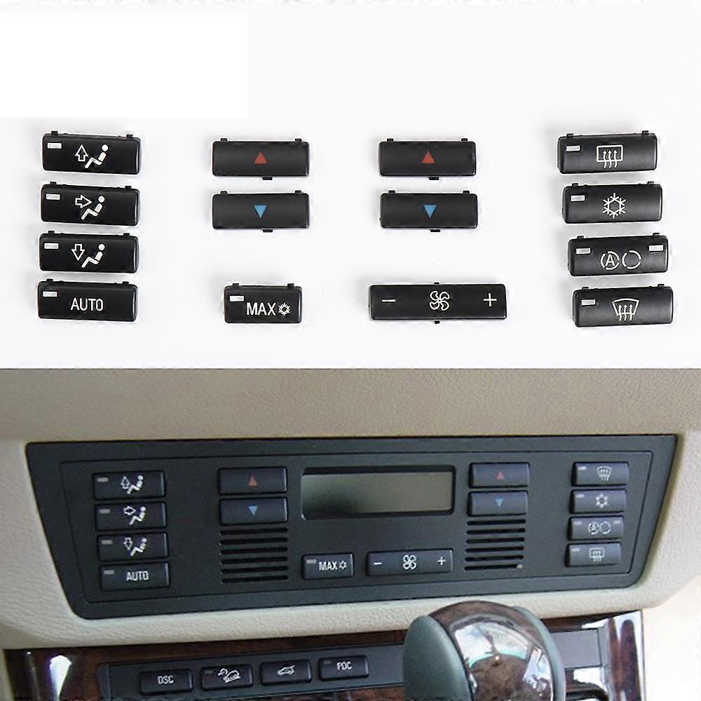 Car Interior For BMW E39 E53 14 Buttons Key Caps Car Center Console Climate A/C Control Panel Switch Buttons 5 Series X5 64116915812
