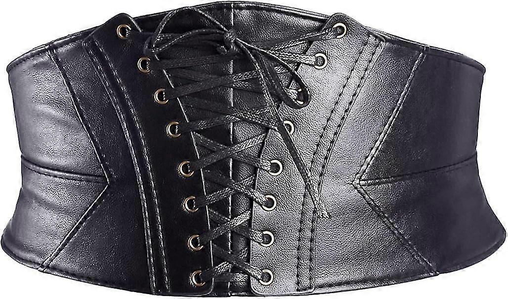 Cinturón corsé cincha con botón de presión, negro