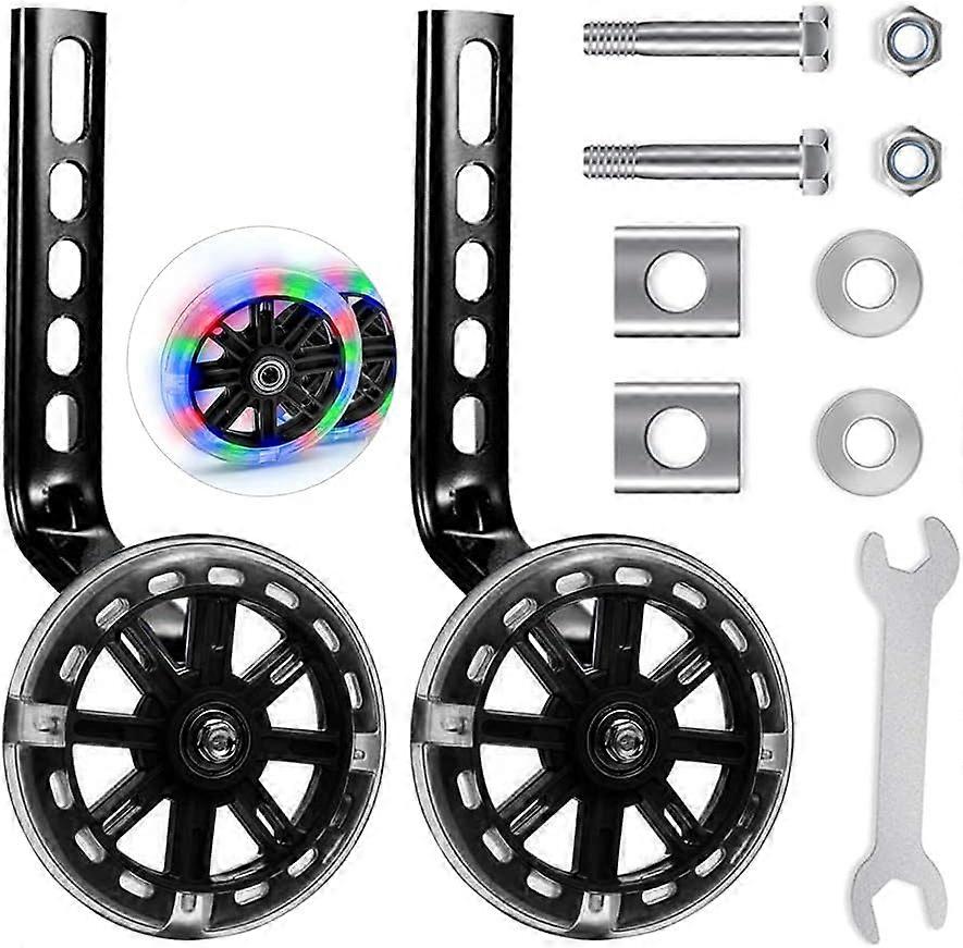 Zusatzrad (schwarz), universeller Fahrradstabilisator Fahrrad-Stabilisator-Räder, Fahrrad-Stützräder, Kinderfahrrad-Stabilisator, Kinder-Stützräder