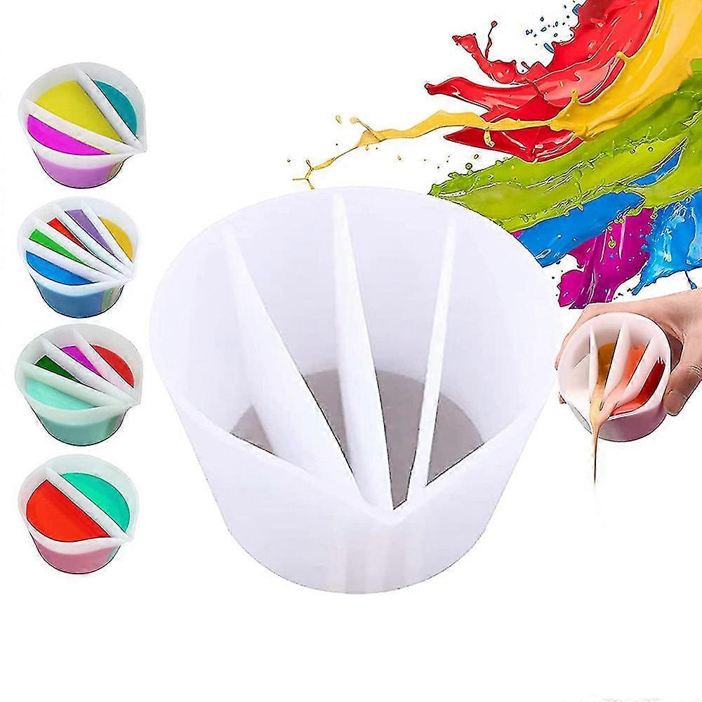 Reusable 4 Channels Split Color Mixing Cups for , Resin Pouring Painting Tools DIY Making Drawing A