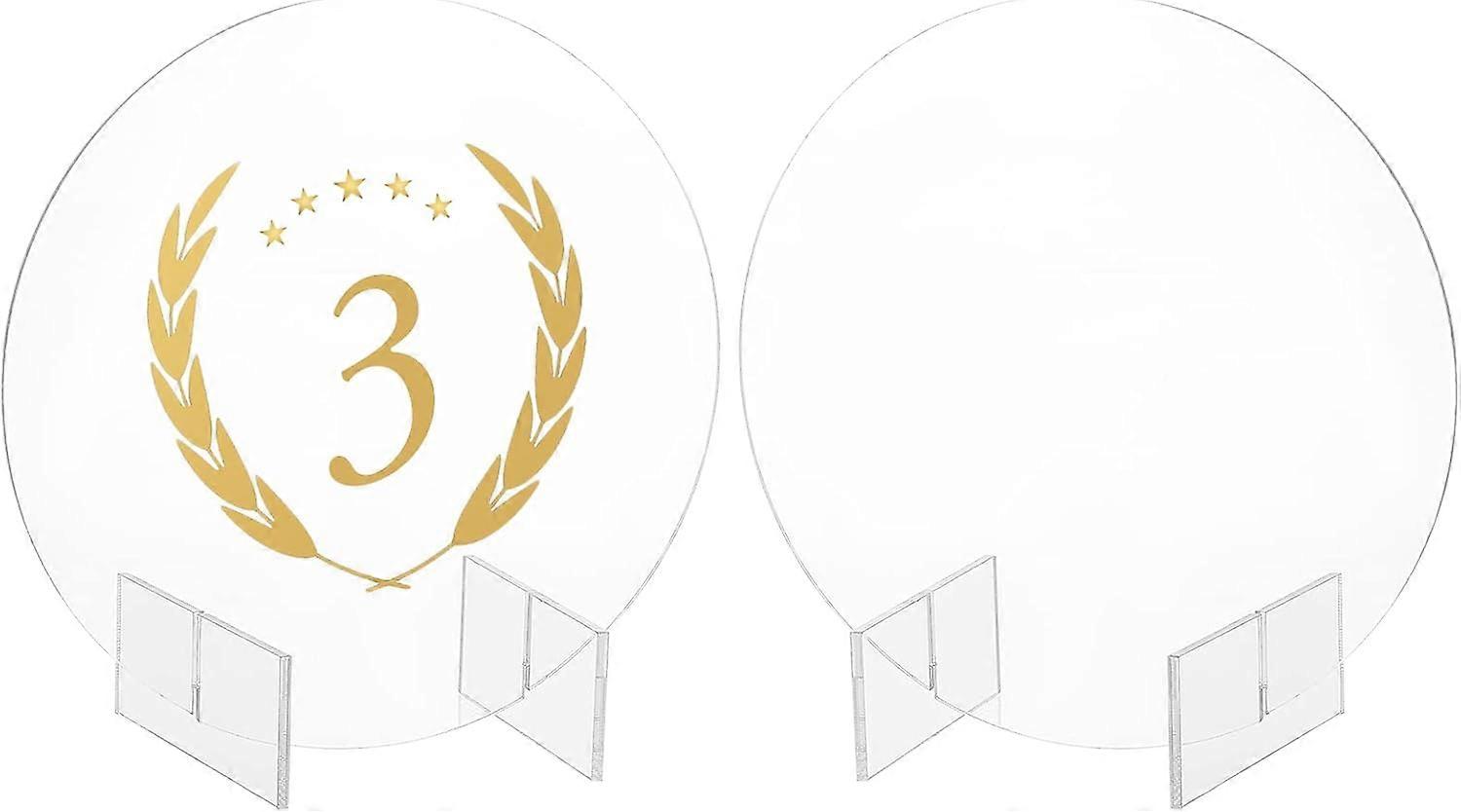 Acrylic Blank Table Signs Round Clear 150x79.8x150mm 3pcs/set