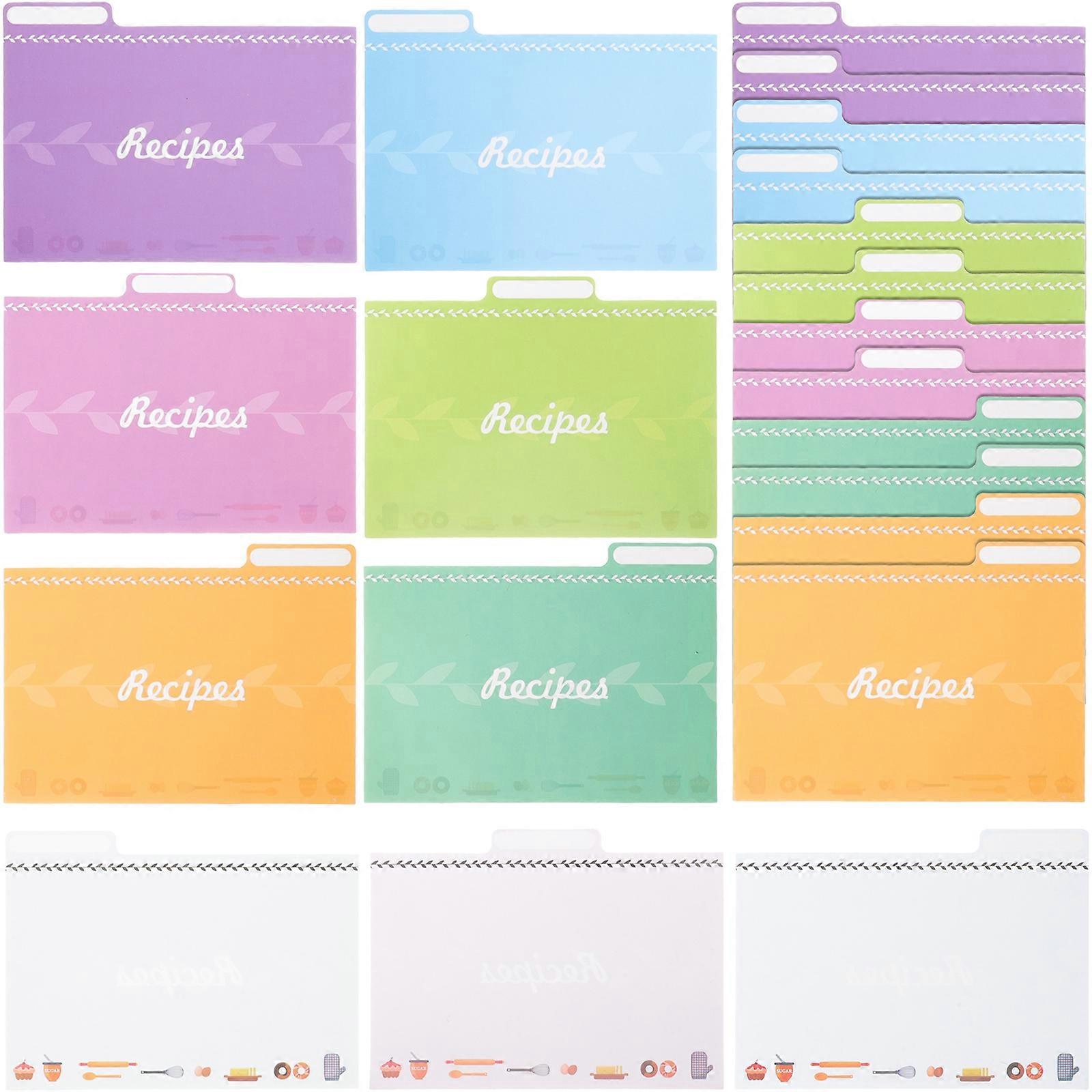 25Pcs διαχωριστικά καρτών συνταγών Κάρτες συνταγών κουζίνας Βολικά διαχωριστικά κουτιών συνταγών Κάρτες βιβλίων μαγειρικής