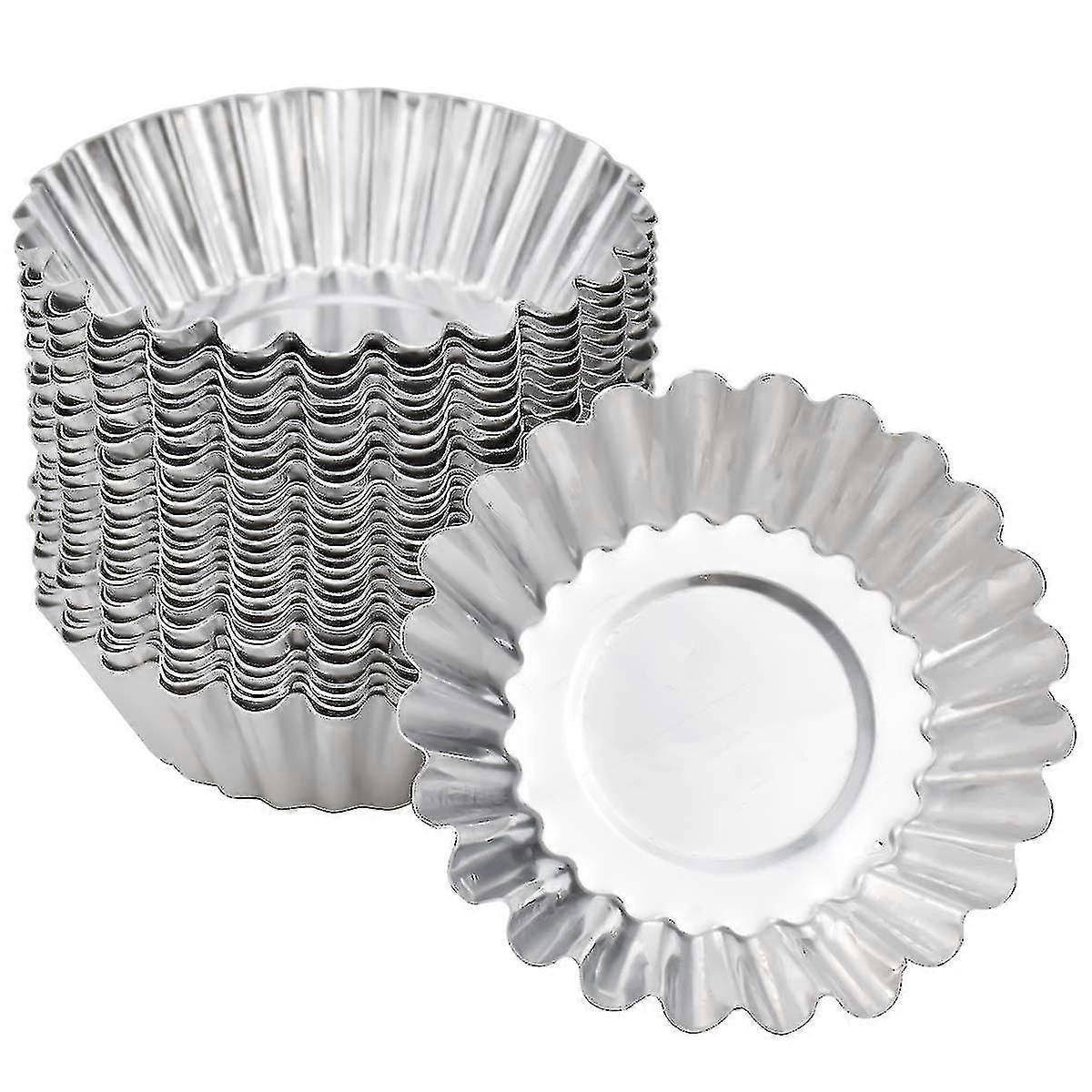 100 æg tærteforme Æg tærteform Portugisisk tærte krysantemum kop kokosnød rundt æg tærte kop kageform aluminium tyk blonder æg tærte