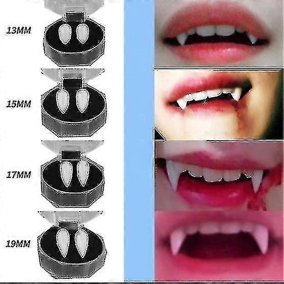 2 Pairs Vampire Teeth/Braces, 4 Sizes