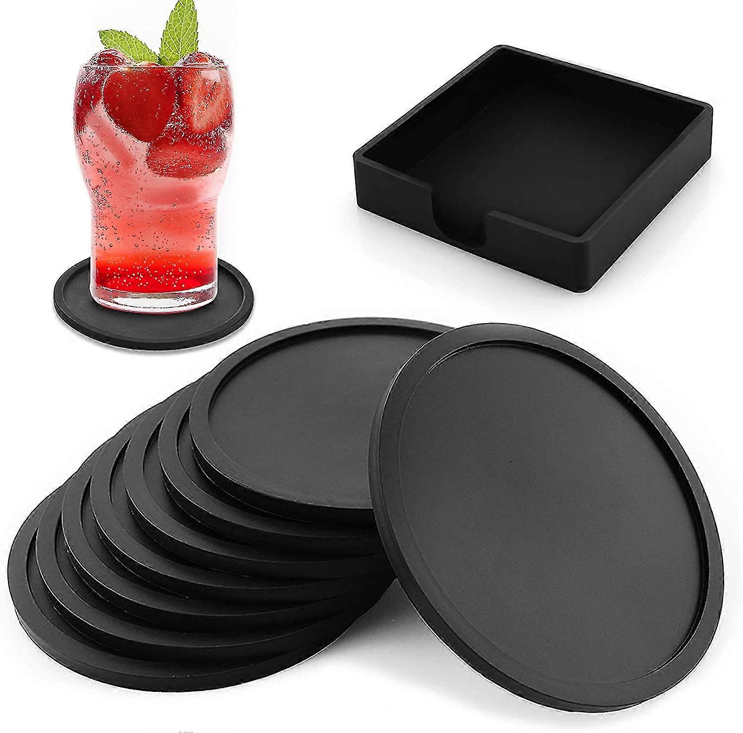 Coaster Set Of 8 - Coasters Silicone Table Protector