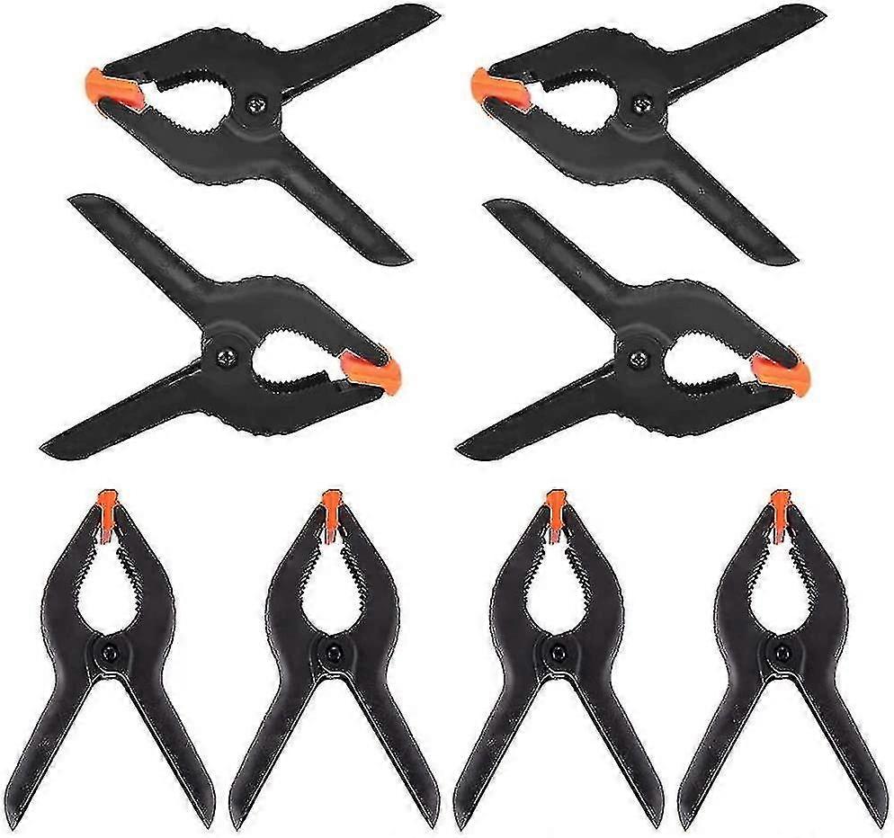 8 Spring Clips, Black Plastic Spring Clips, Nylon Clips, Diy Tool Clips