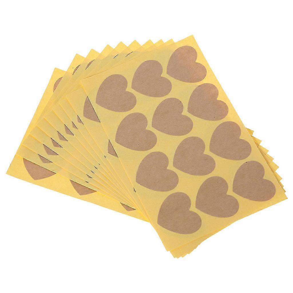 120pcs فارغة القلب الحرفية التعبئة والتغليف الأختام كرافت الختم ملصق تسمية ورقة دي