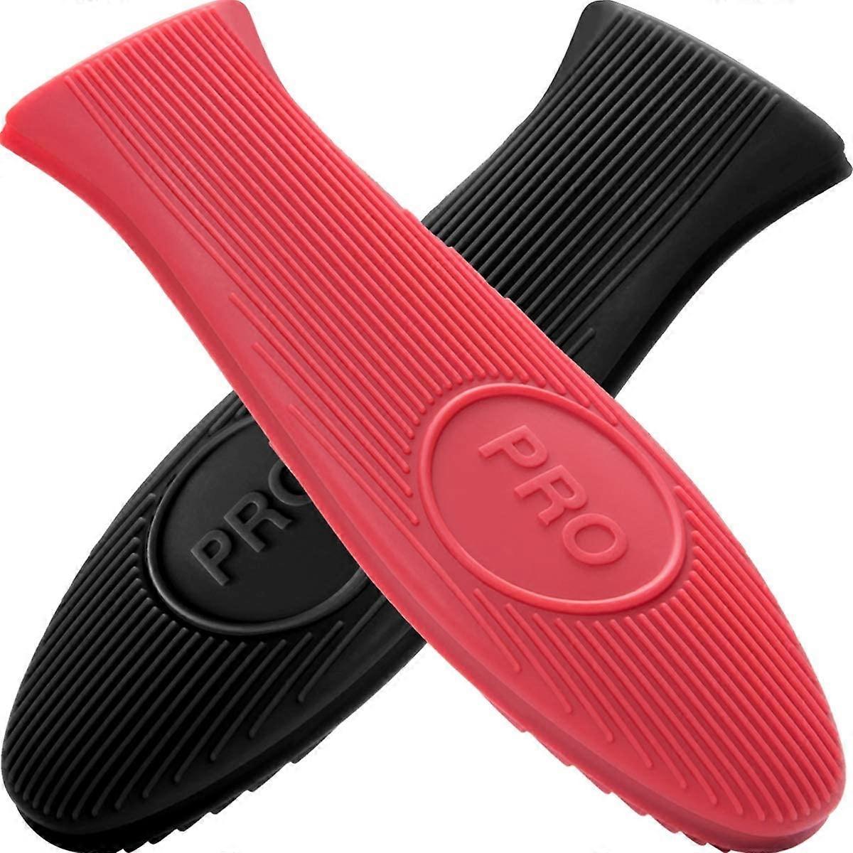 Gusseisen-Griffabdeckung, 2er-Pack 5,8 Zoll [Verbesserte lange Version] Wärmeisolierende Silikon-Heißgriffabdeckungen für Bratpfannen über 10,5 Zoll, wie