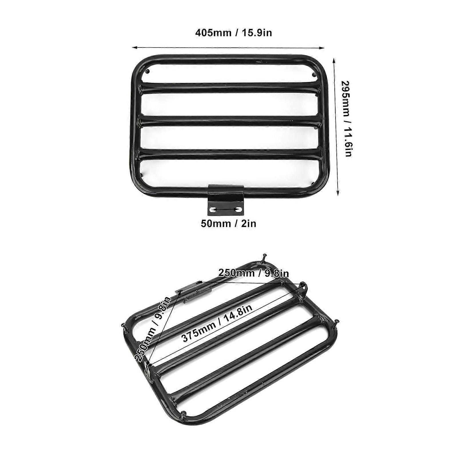 405x295mm Mini Bike Rear Rack Steel Alloy Rear Seat Luggage Cargo ...