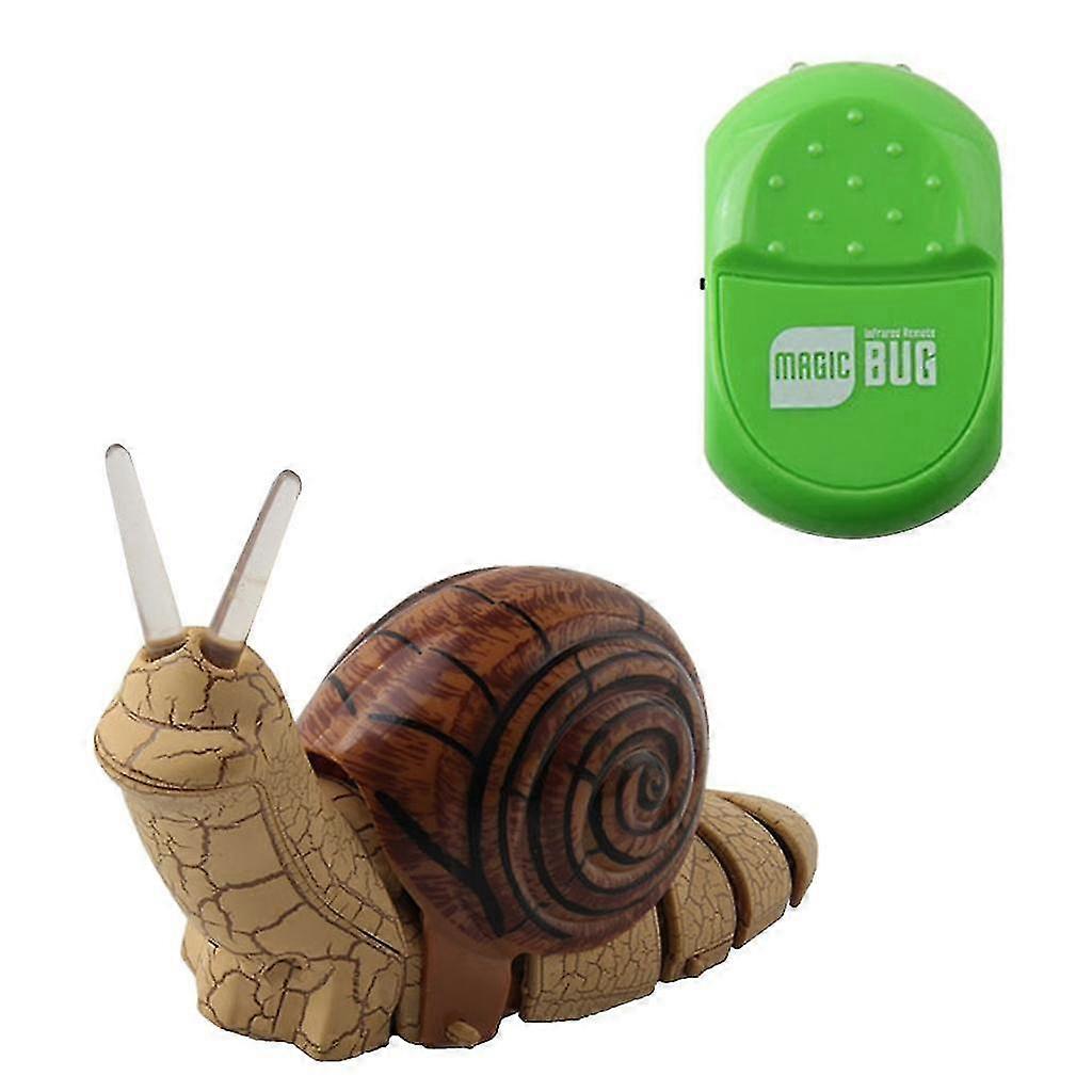 Remote Control Fake Snail RC Toy Prank Insects Joke Scary Trick Bugs Khaki