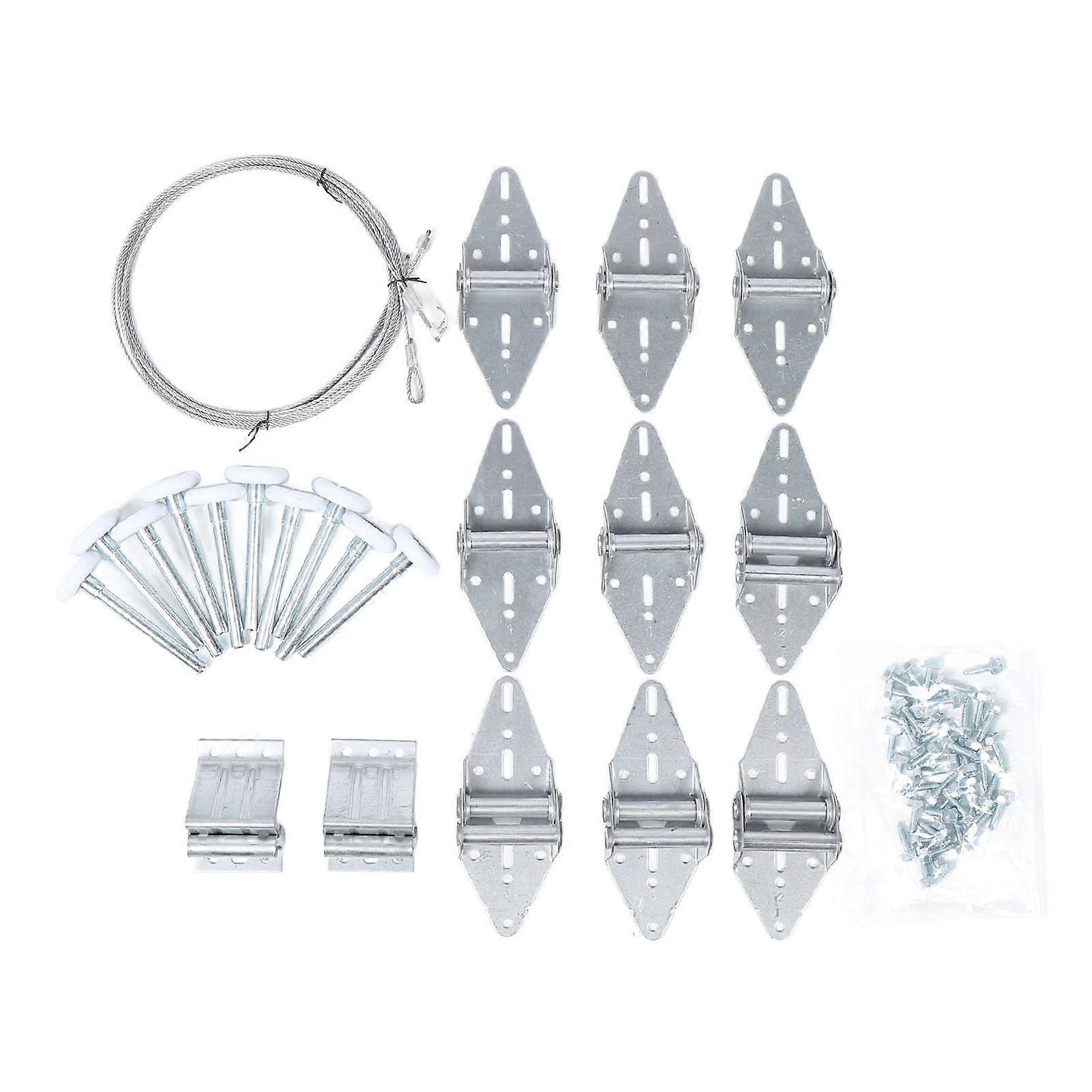 8-9x7 Garage Door Tune-Up Kit, Stainless Steel Top Bracket, Nylon Roller, 2650mm Wire Rope, Size 1, 2, 3, Hinge Set