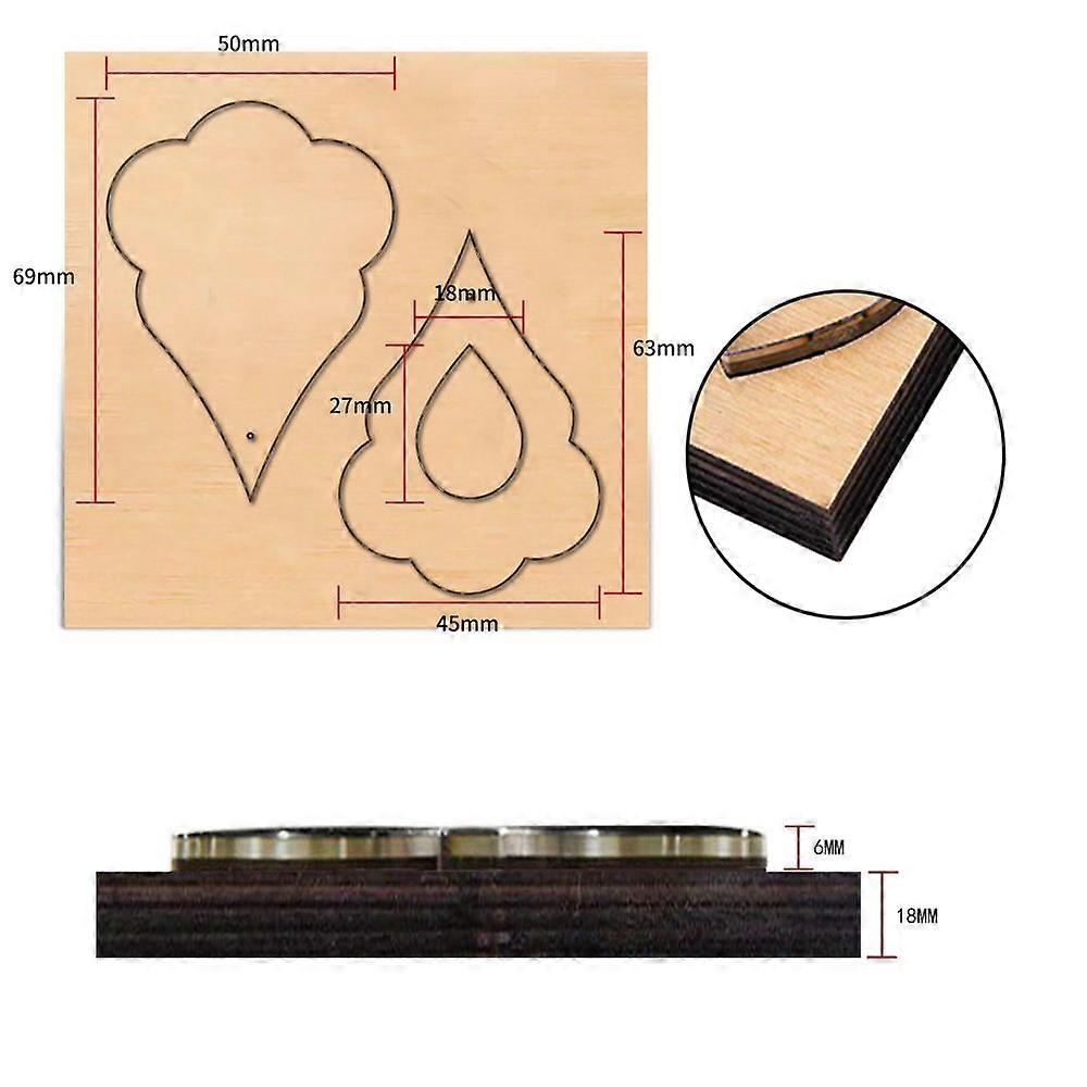 Wood Cutting Dies with Steel for DIY Scrapbooking/Photo Album Decorative Embossing DIY Paper Card teardrop Pattern 10x10x2.4cm
