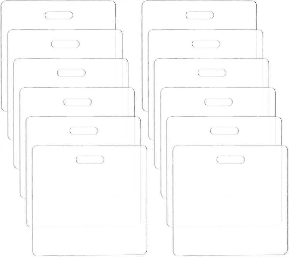 12pcs Acrylic Badge Buddy 3.1x3.3inch DIY Badge Buddy Blanks Set for Nurse Teacher Lab Tech Receptionist Hole: 20.2x5.2mm