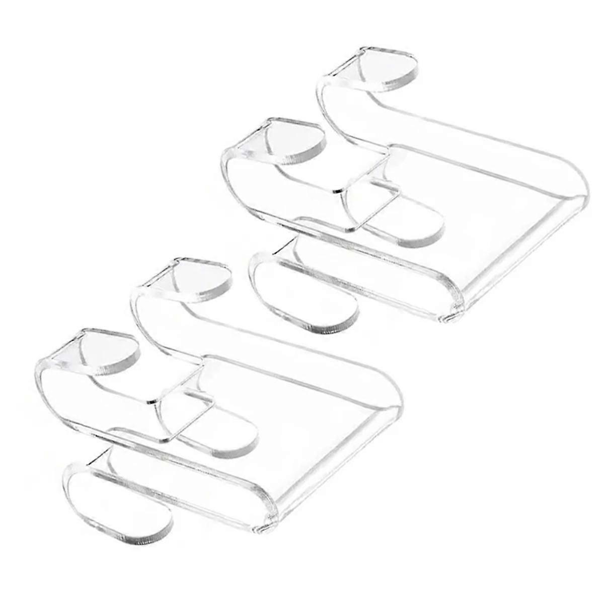 2Pcs Acrylic Glass Door Hanger Attachments Secure Towel and Clothing Hangings Hook