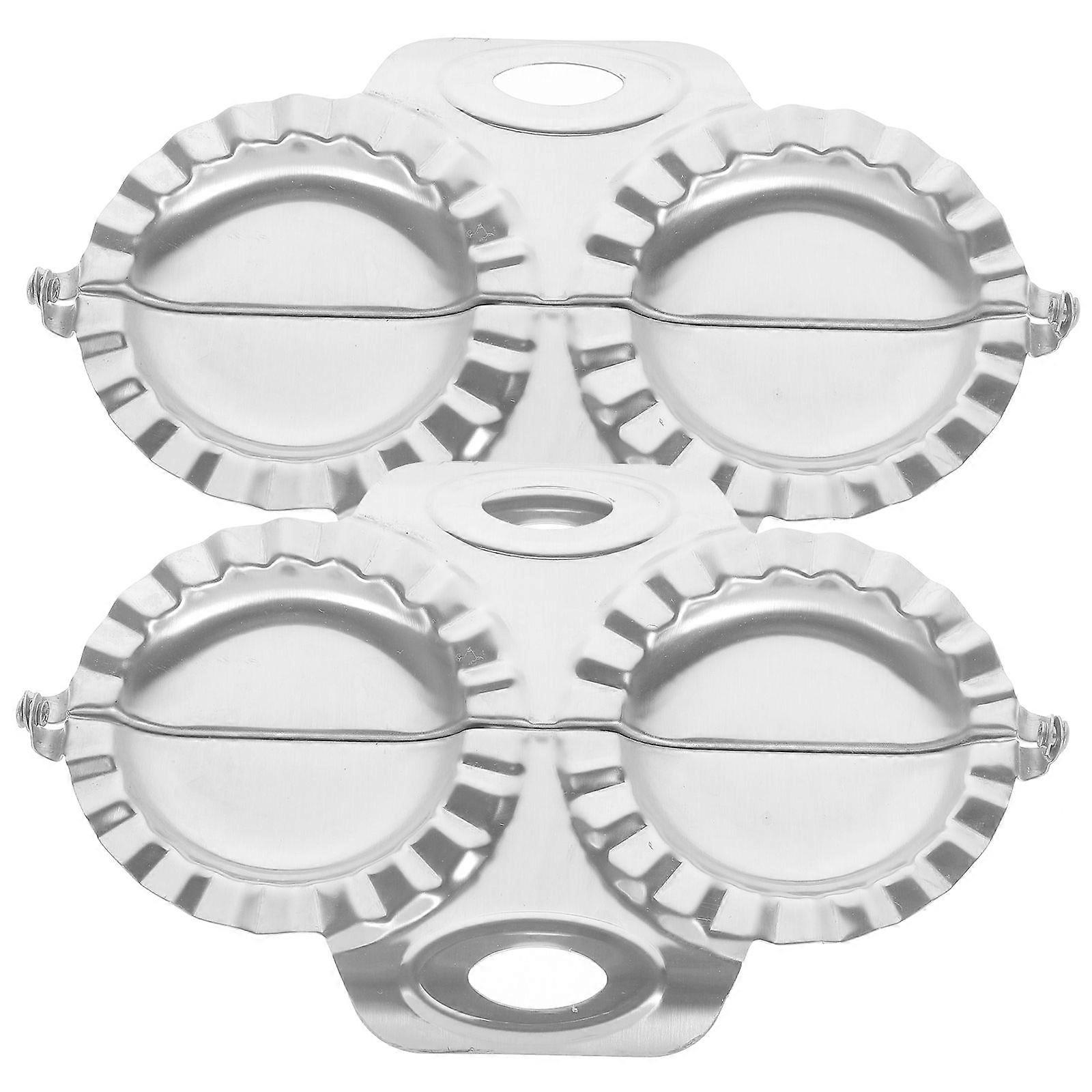 2 Pcs 1 Bag Upgraded Dumpling Making Tools Creative Rustless Bake-wares (Silver)