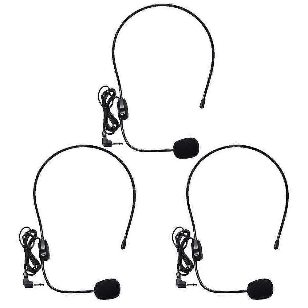 3 Pcs Portable Microphone Computer Headphone Headset Mic System USB Headset Microphone