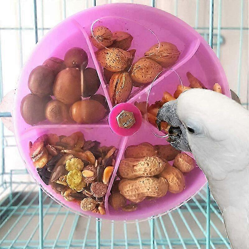 Rotating Parrot Toy Rotating Wheel Birds Parrot Rotating Toy Bird Food Search Creative Rotating The Bird Feeder Bird Food Search Toy (Purple)