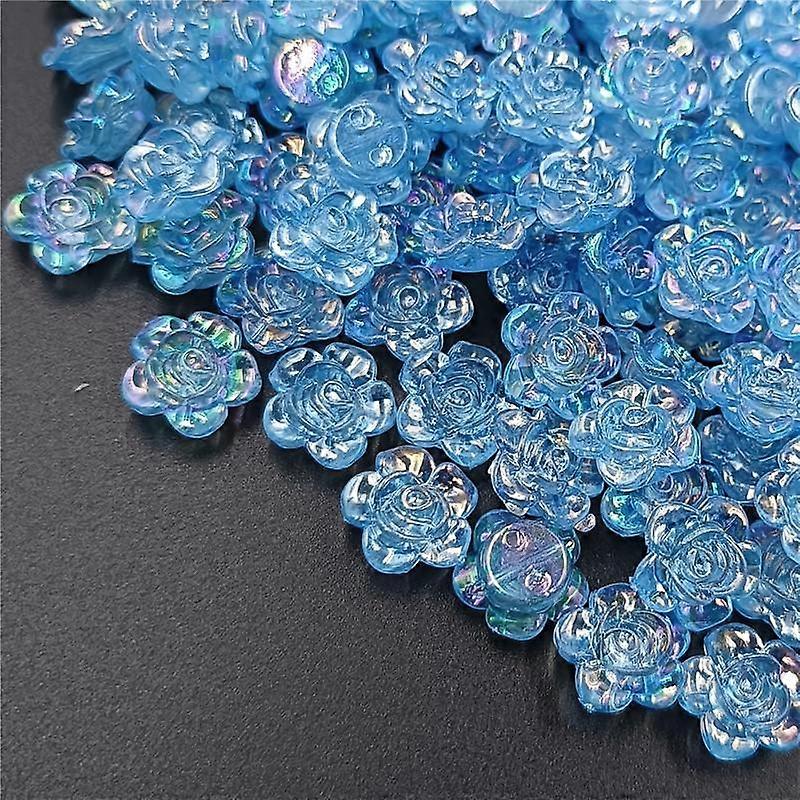 Creative AB Color Beads With Hole Charms Loose Spacer Beads Acrylic Beads 20Pcs Beads for Crafted For Jewelry Making Handcrafted Flower DIY