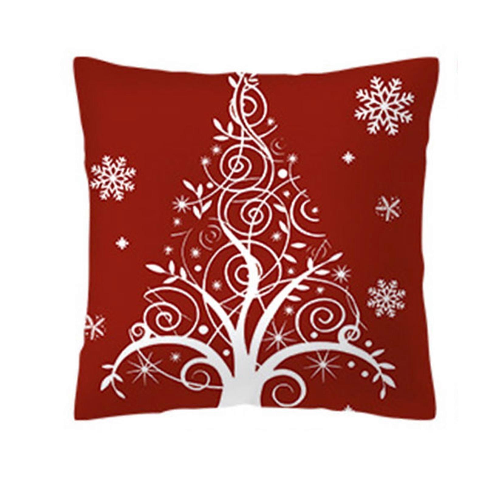 Christmas Pillow Case Throw Pillow Cover Soft Polyester Easy Clean Zippered Cushion Case for Home Decoration Pillowcase Style 8