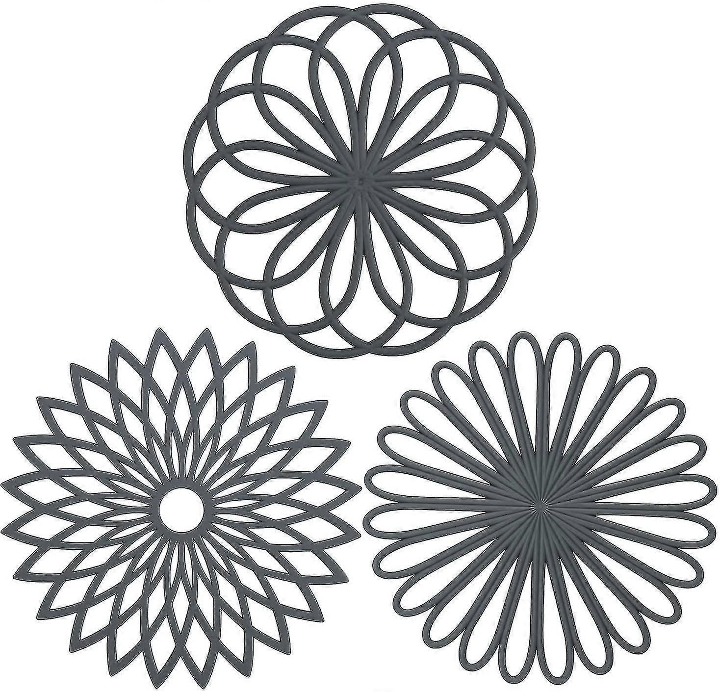 Silicone Coaster Mat Set, Carved Design, Durable Non-slip