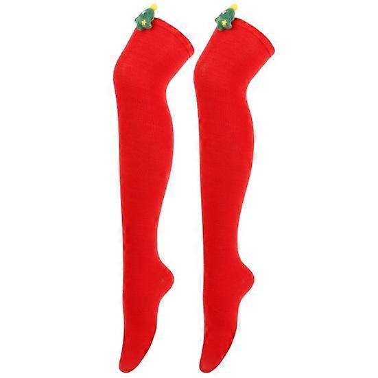 Winter Long Socks Knitting Performance Over The Knee High Socks Christmas Knee Socks for New Year