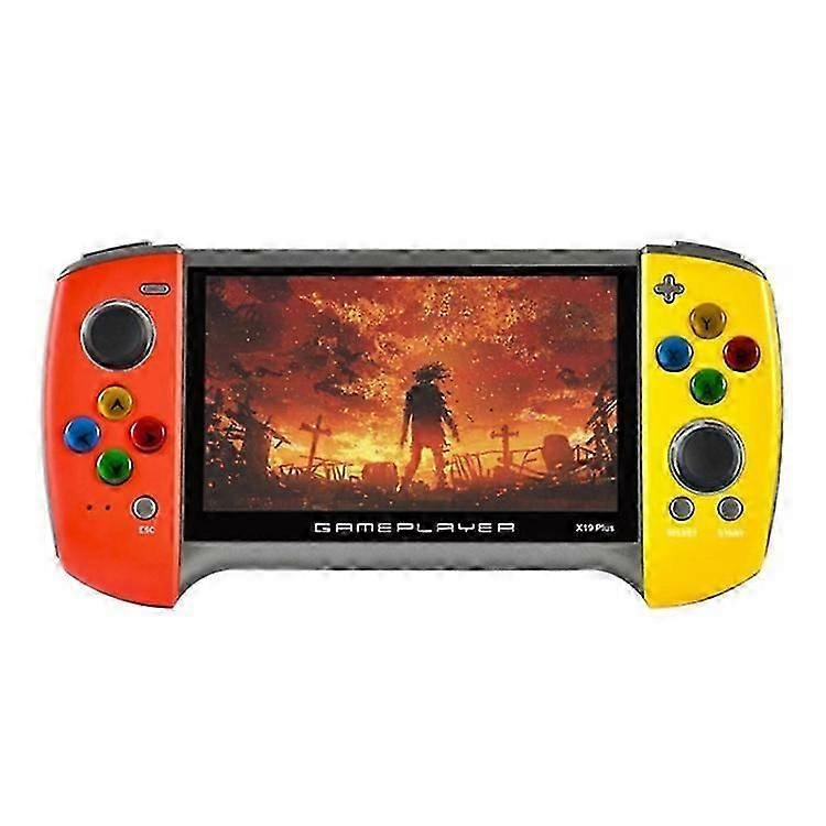 X19 Plus 5.1 inch Screen Handheld Game Console 8G Memory Support TF Card Expansion & AV Output(Red+Yellow)