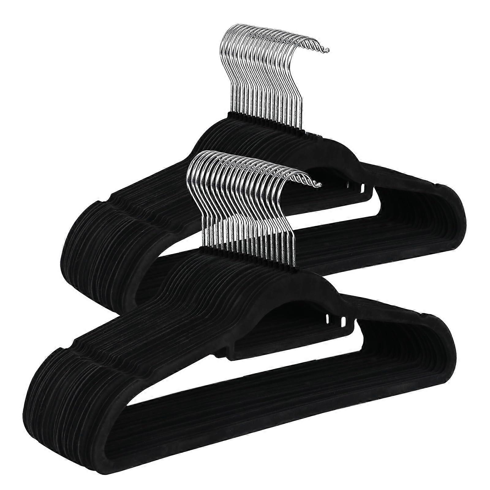 Velvet Hangers 100 Pack - Non-Slip 360° Swivel Hooks for Suits/Dresses