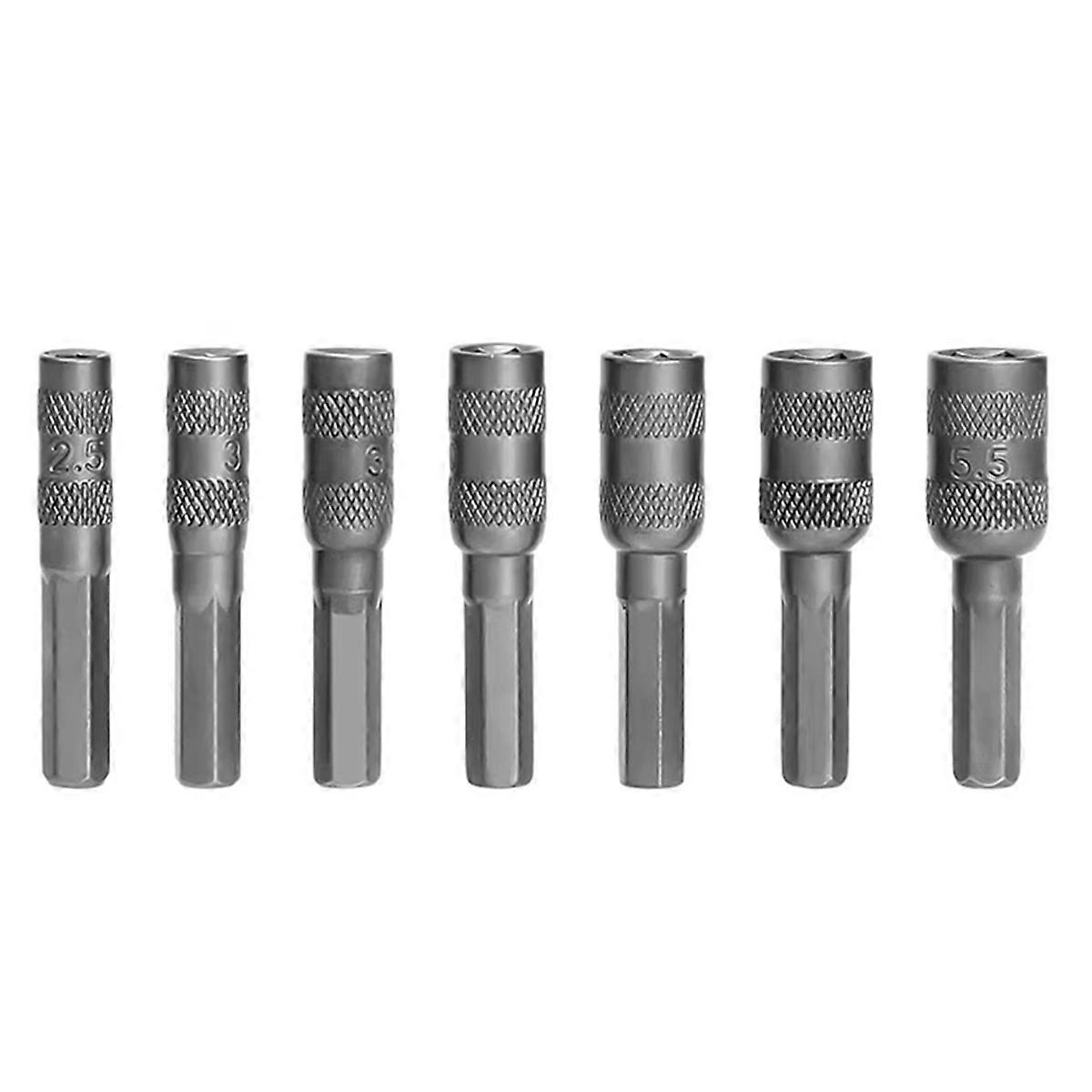 2.5mm-5.5mm 6 Points Hex Socket H4 Hexagon Shank Nut Driver Part Metric Driver Drill Bit for Car Repairing