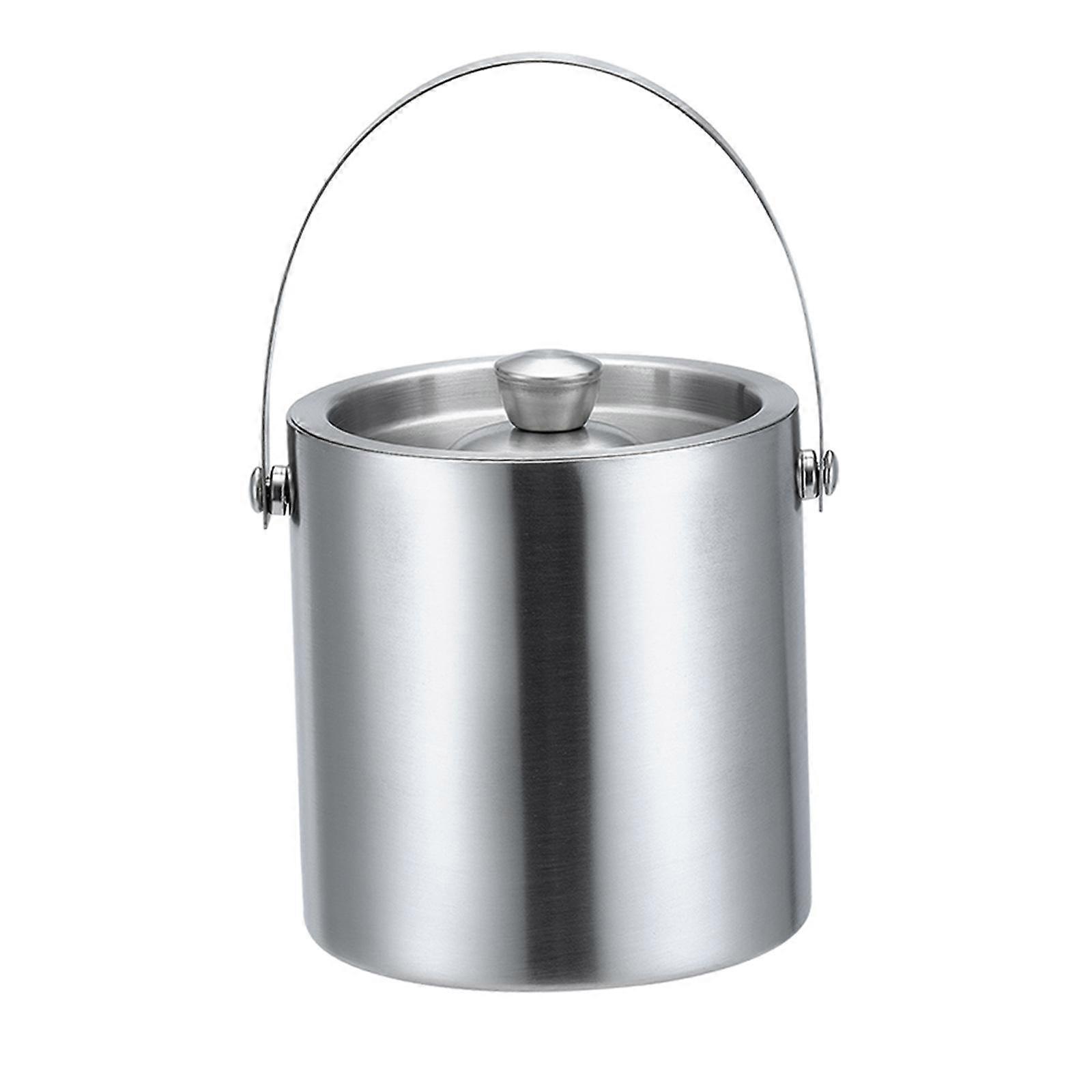 Portable Ice Bucket with Lid Drink Tub Comfortable Carry Handle Beverage Tub for