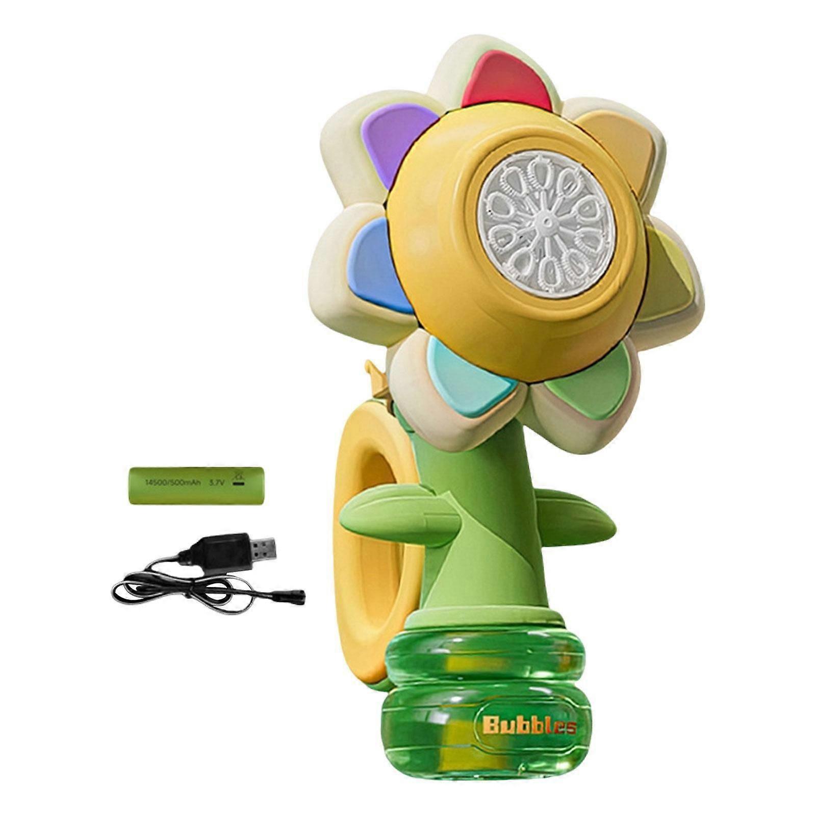Flower Bubble Maker Elektrisk Sommarleksak för parker Dagis Utomhus gul 1modes