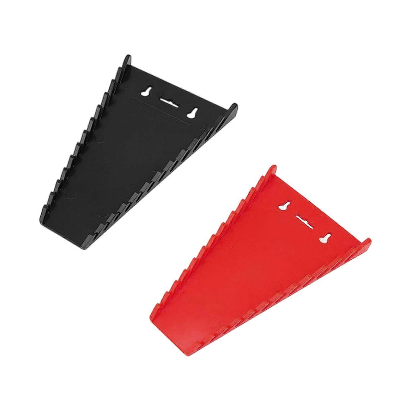 2Pieces 12 Slots Magnetic Wrench Rack Plastic Tool Organizers Tray for Garage and Workshop Use Tool Box Drawer Chest