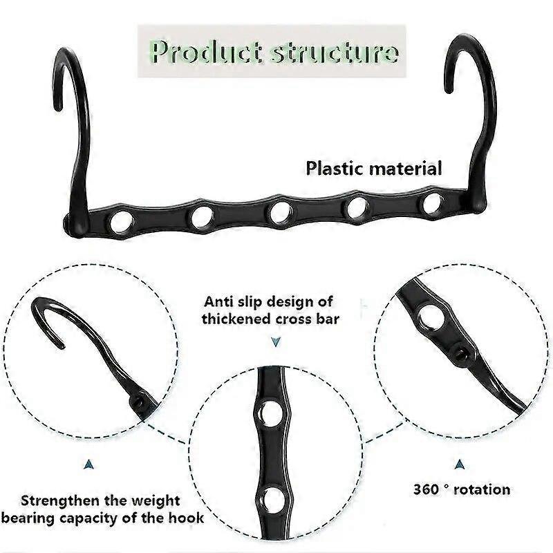 10 Pcs Space Saving Magic Hangers Black Sturdy Plastic Holder Heavy Clothes Organizer For Dorms Apartments Small Closet