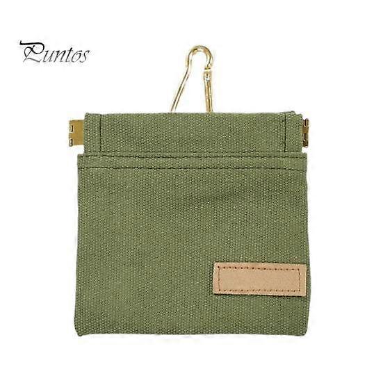 Canvas Pet Snack Bag Portable Hands-Free Vintage Coating Waterproof Dog Treat Pouch with Self-Closing Opening for Puppy Training or Outdoor Use