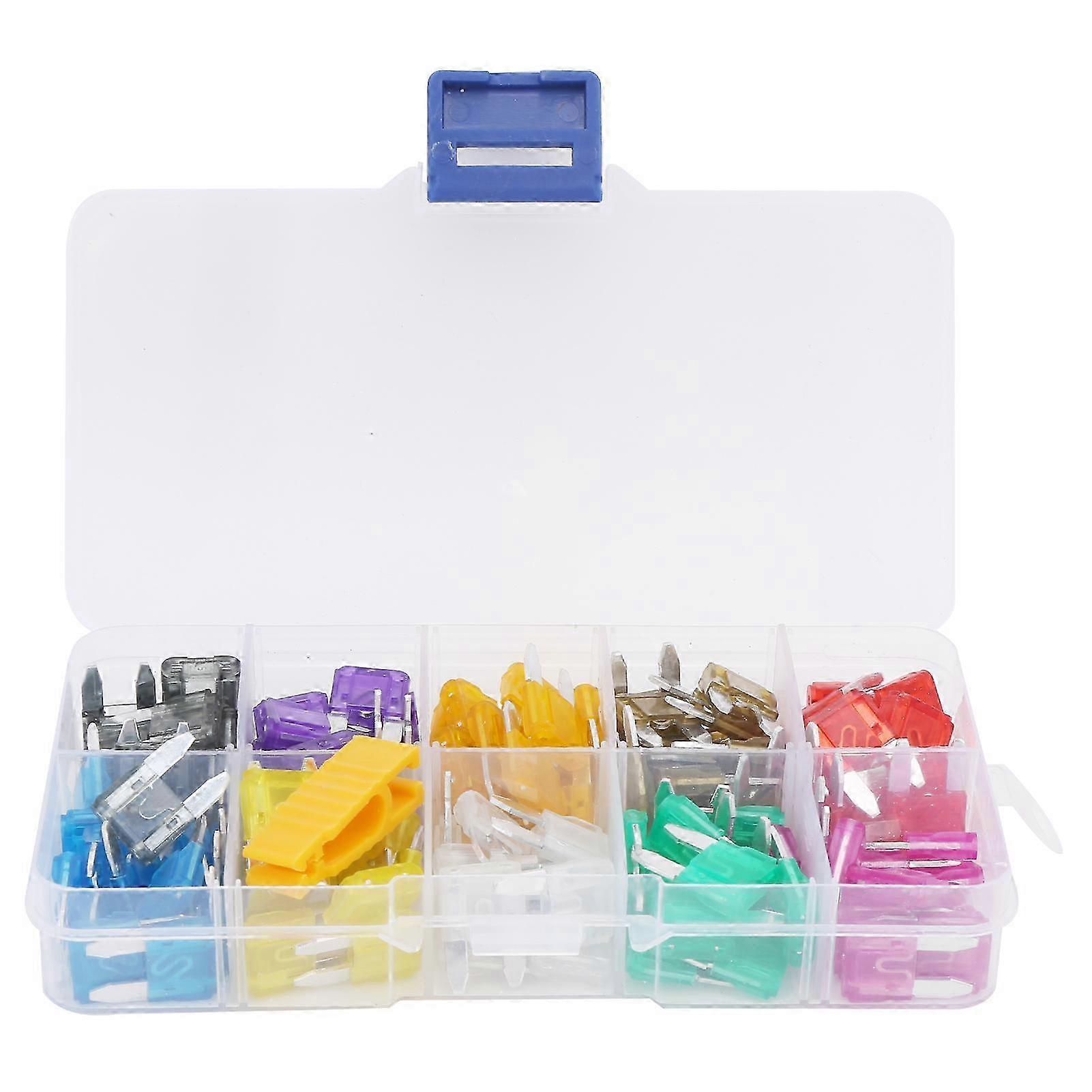 121pcs Blade Fuse Assortment Set 2/ 3/ 5/ 7.5/ 10/ 15/ 20/ 25/ 30/ 35 AMP with Fuse Clip