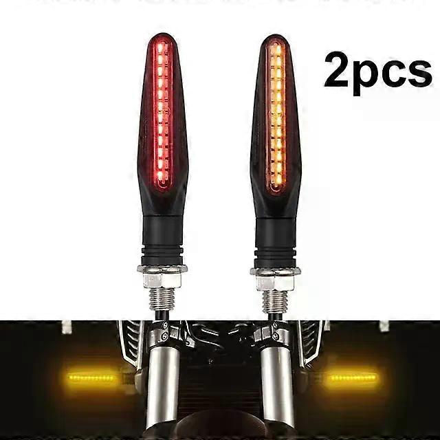 New Motorcycle 24LEDs High Bright Amber Turn Signal Indicator Light Front Rear White Day Running Light Flowing Red Brake Lamps