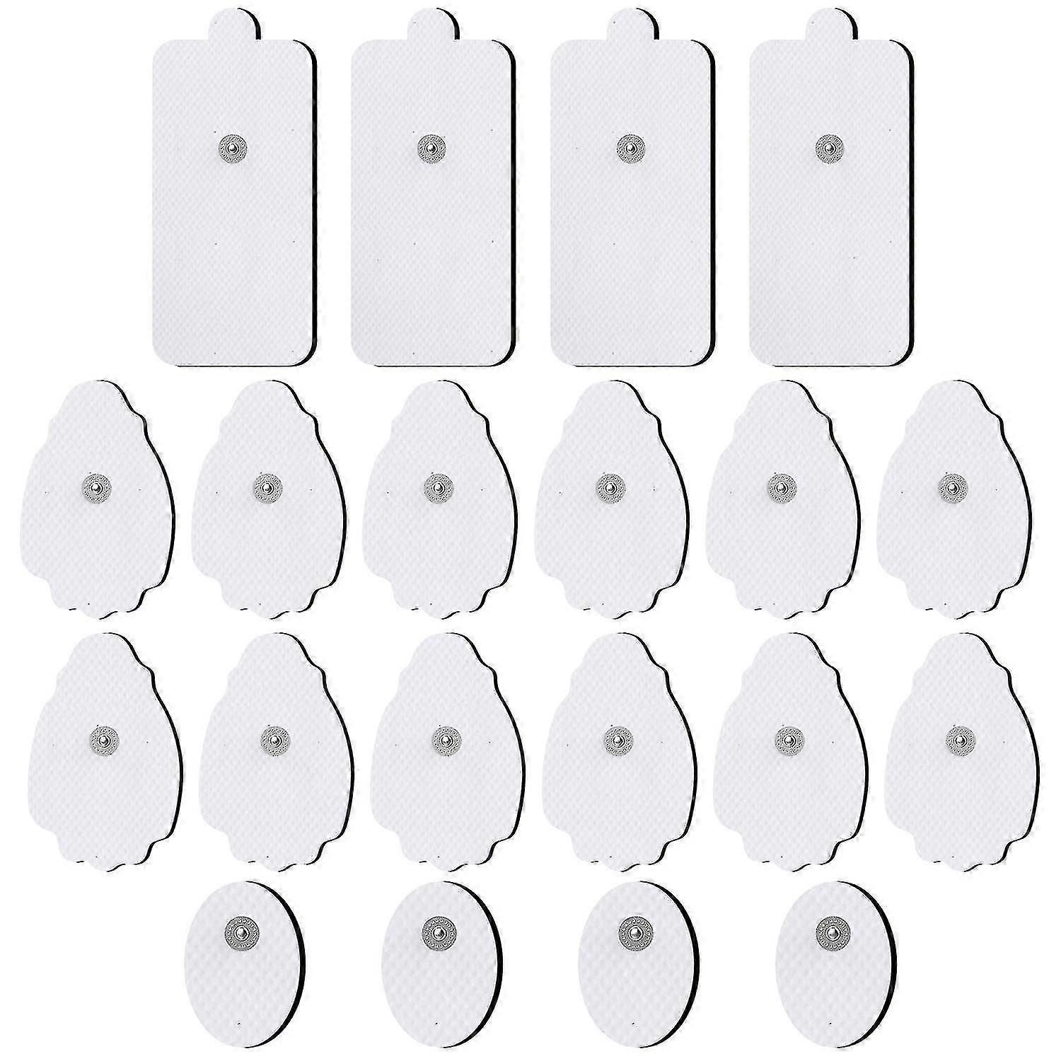 20 One Electrode Pads, Reusable Self-adhesive Replacement Pads For Tens Unit Muscle Stimulator Machine, Fit For Standard 3.5mm Snap Connector, Small M