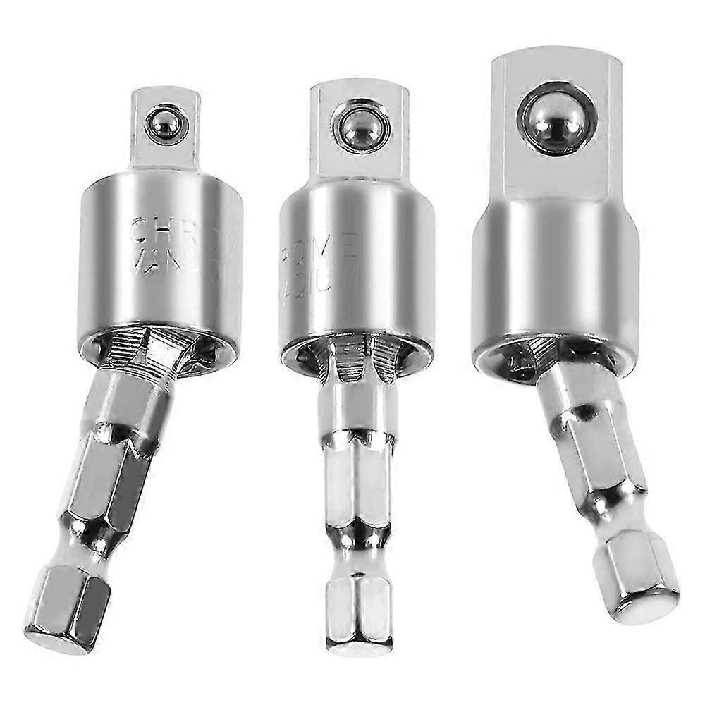 3 Pack Impact Grade Socket Adapter 360-Degree Universal Joint Swivel Socket Set, Socket to Drill Adapter js