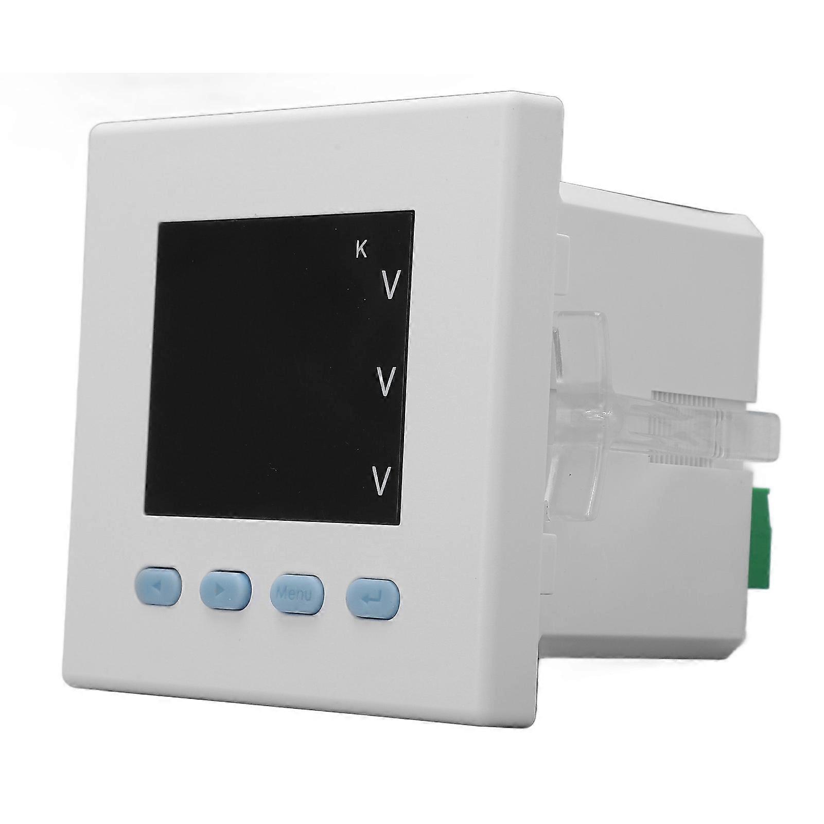 Intelligent Digital Voltmeter 3 Phase White ABS Flame Retardant Electricity Usage Monitor for Home AC220V