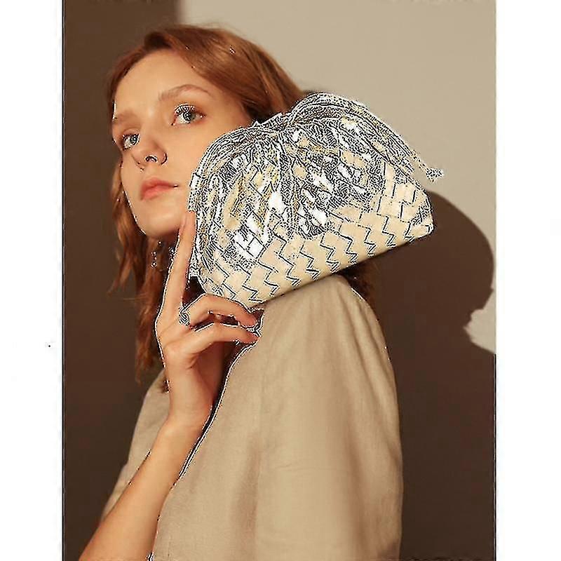 Pu vävd väska Satchel Cloud Mini läderkuvertväska