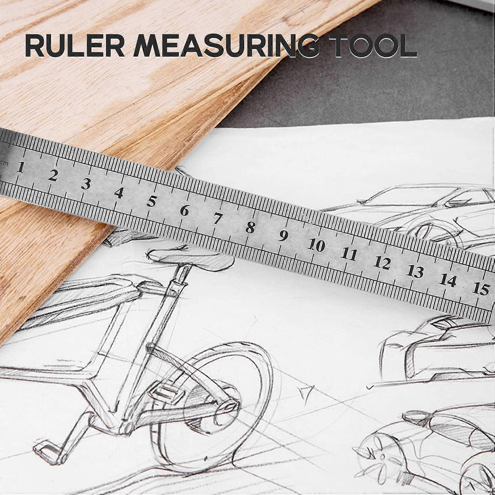15cm 6 Inch Stainless Metal Ruler Measuring Tool