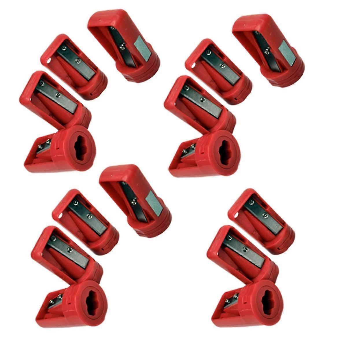 15pcs Octagonal Carpenter Pencil Sharpener Square Oval Carpenter Pen Manual Sharpener Red Edition