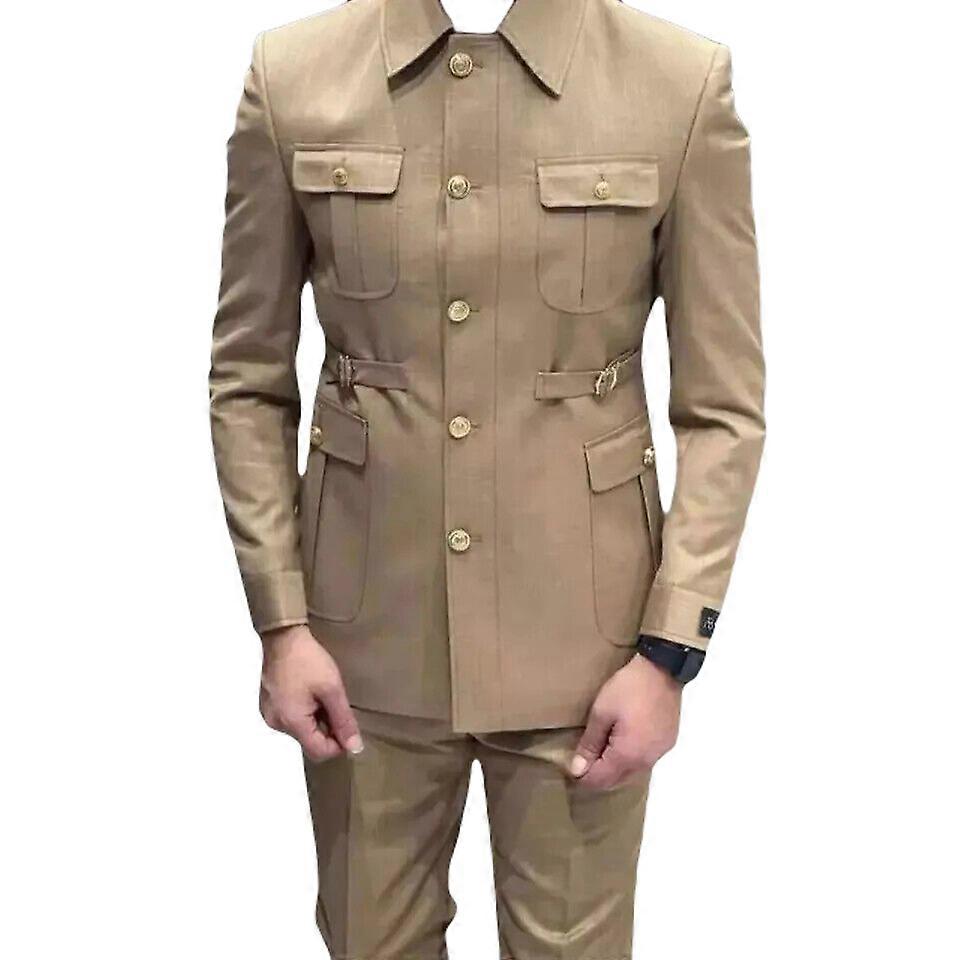 Classic Breathable Vintage Style Safari Suit for Men