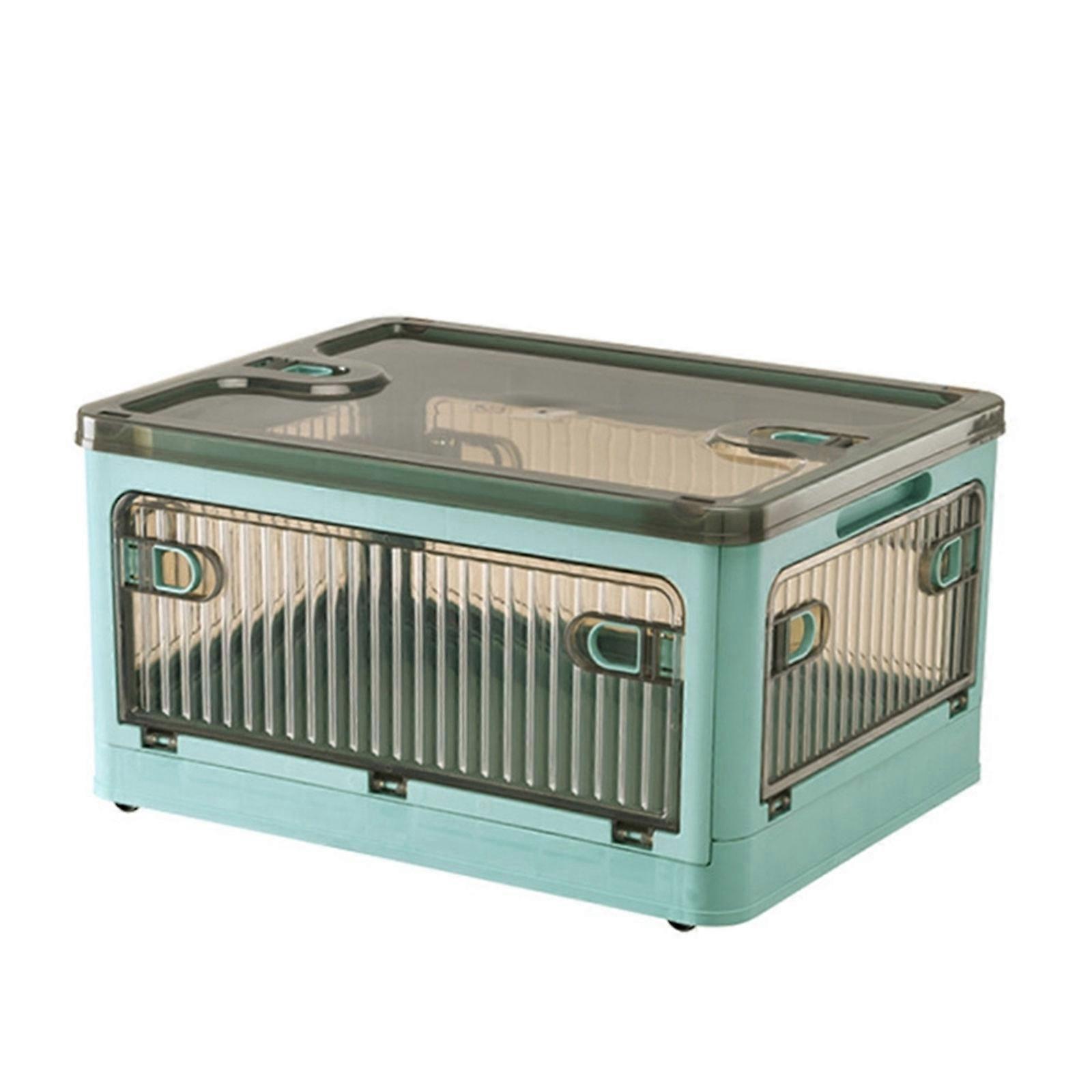 Foldable Storage Box Closet Organizer with Four Movable Wheels Stackable Sundries Organiser for Efficient Organization