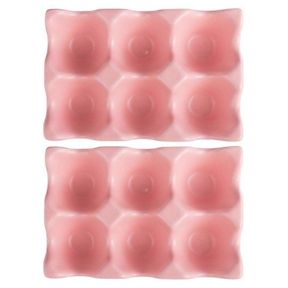 2pcs Egg Holder Ceramic Egg Box Refrigerator Shockproof Egg Storage Box