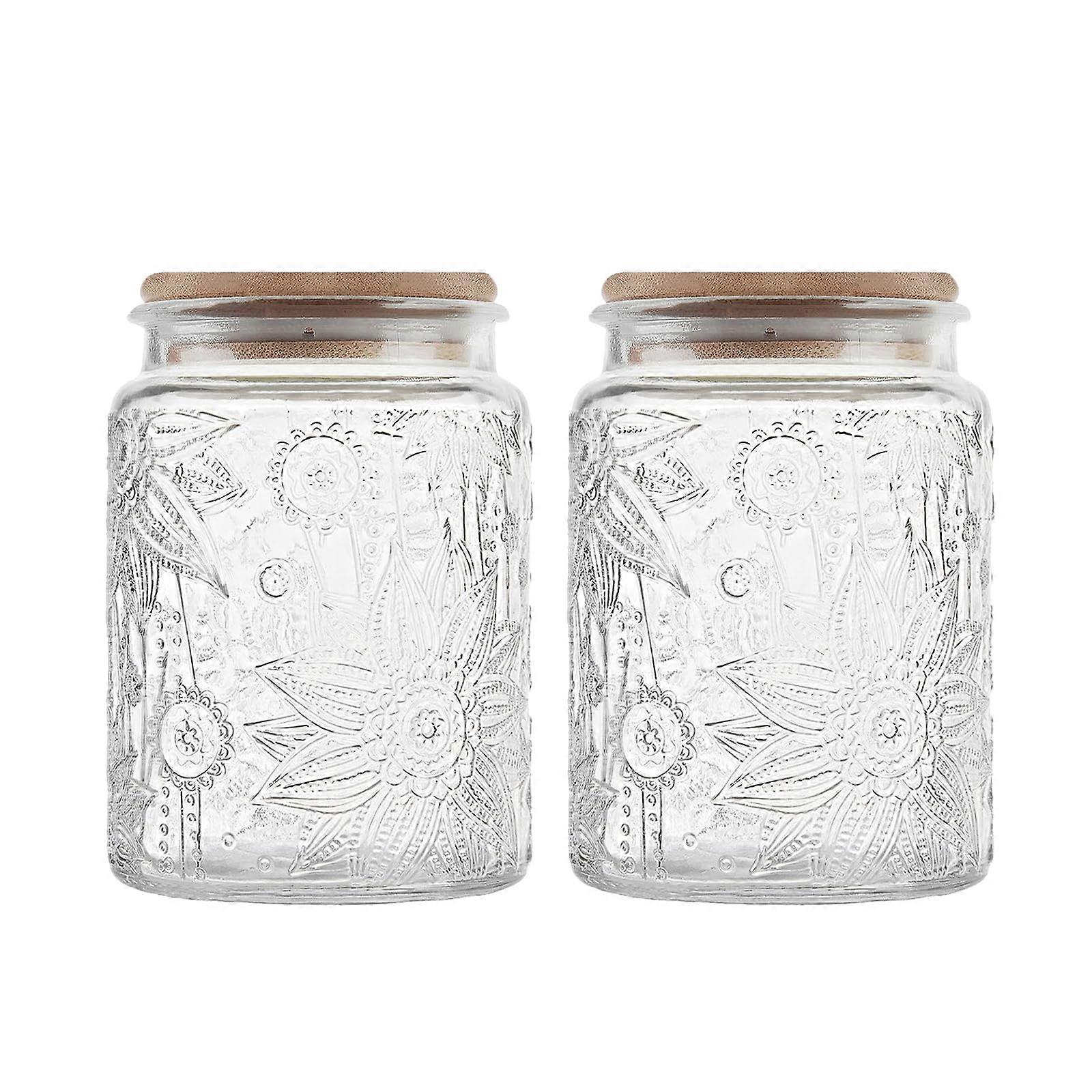 Vintage Glass Jars for Countertop Decorative Storage, 23.7 fl oz